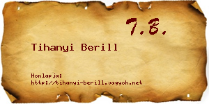 Tihanyi Berill névjegykártya